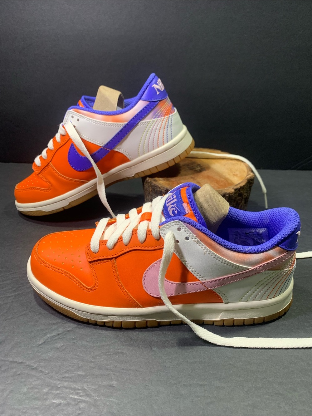Nike Dunk Low Sneakers Orange Pink Blue Sneakers Size-6 Women's or Youth 4.5Y